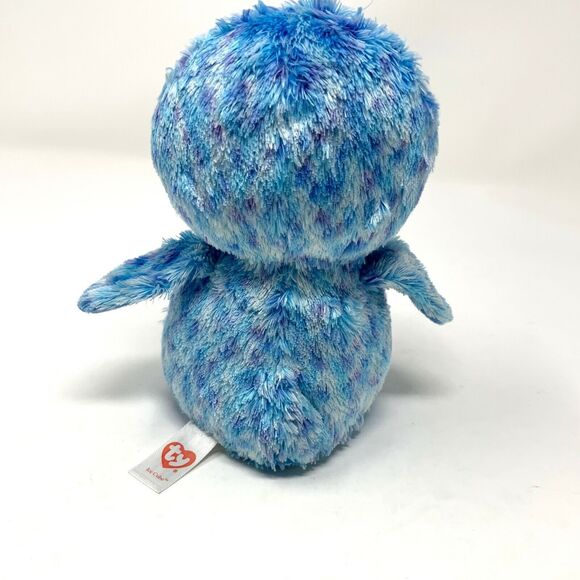 Ty Beanie Boo Penguin named Ice Cube 6" Glitter Eyes Blue - Picture 2 of 5